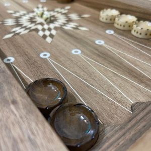 Carved backgammon board