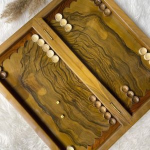 Carved backgammon board