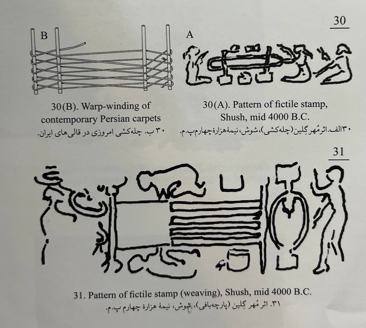 pattern of fictile stamp , Shush , mid 4000 B.C.